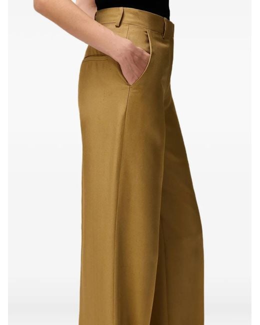 RETORI Natural Pleated Silk Trousers