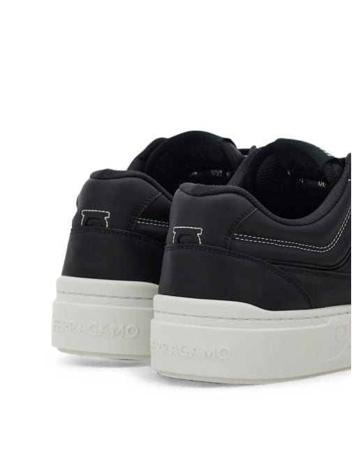 Ferragamo Black Gancini Sneakers for men