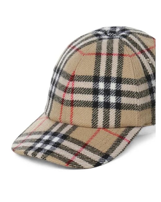 Burberry Gray Karierte Baseballkappe