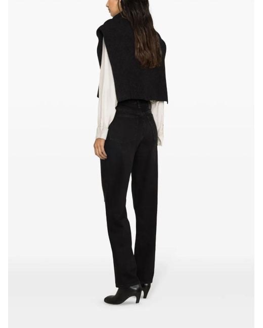 Totême Black Classic Cut Straight-Leg Jeans