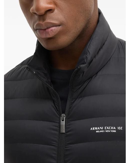 ARMANI EXCHANGE Gray Zip-Fastening Padded Jacket for men
