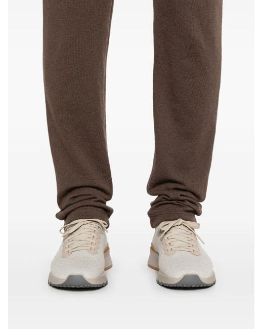 Kiton Brown Cashmere Trousers for men