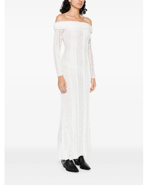 Charo Ruiz White Off-Shoulder Dress