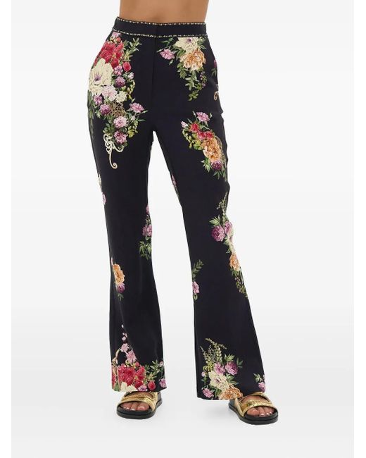 Camilla Adorned In Alexandria Flared Trousers Black