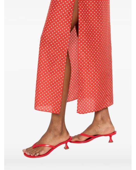Matteau Red Polka Dot Midi Dress