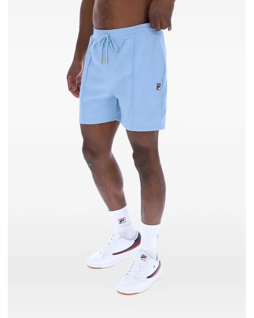 Fila Blue Eusebio Logo-Patch Track Shorts for men