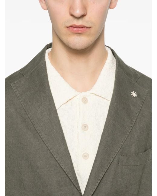 Manuel Ritz Gray Patch-Pocket Single-Breasted Suit for men