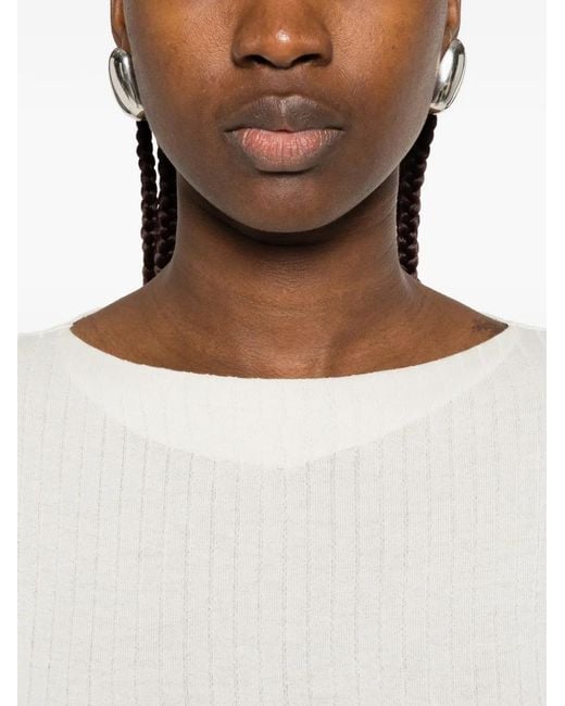 Our Legacy White Strict Ribbed-Knit T-Shirt