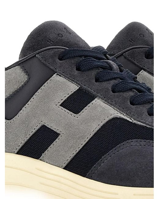 Hogan Blue Layered Sneakers With Silk for men