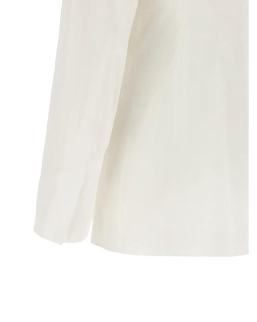 Pinko White Effie Buttoned Single-Breasted Blazer