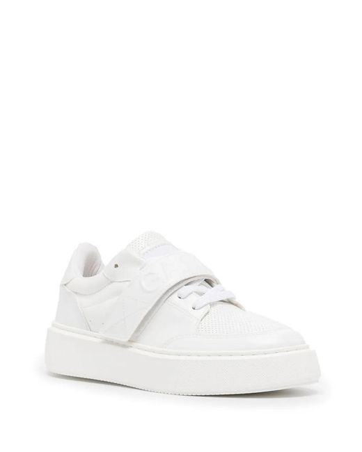 Ganni White Logo-Patch Low-Top Sneakers