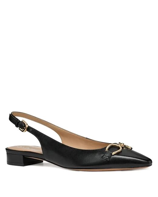 Geox Black Slingback-Detail Flats
