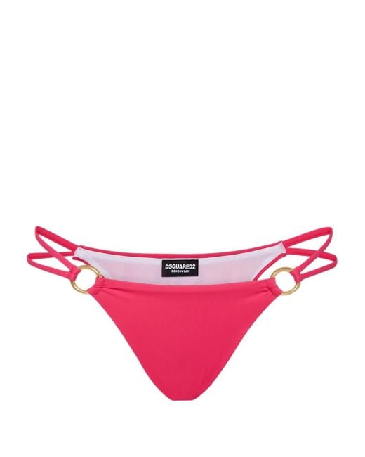 DSquared² Pink Cut-Out Bikini Bottom