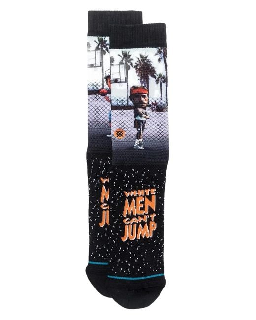 Stance Blue Basketball-Print Crew Socks for men