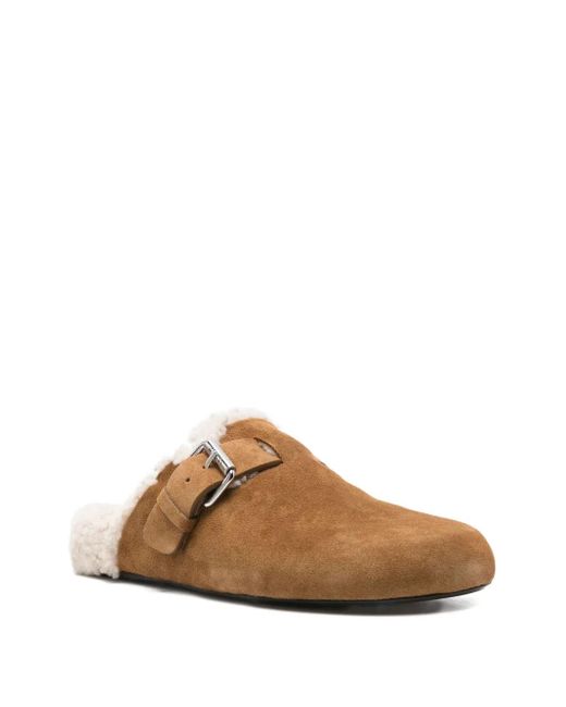 Isabel Marant Brown Buckle-Strap Mules