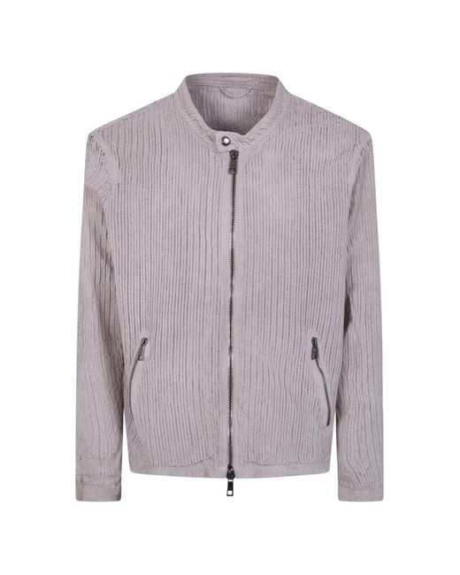 Giorgio Brato Purple Perforated Zip Jacket for men