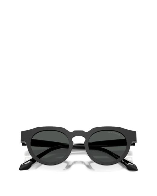 Giorgio Armani Gray Round-Frame Sunglasses