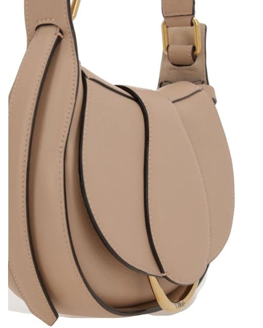Chloé Natural Crossbody S Nude Detalles Dorados