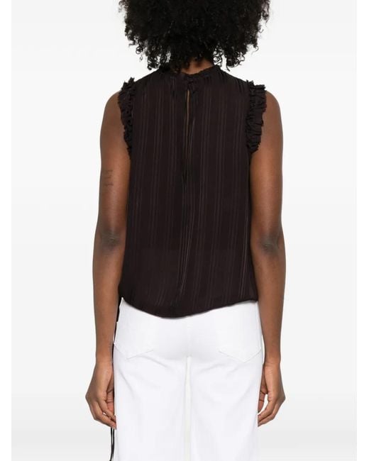 Pinko Black Ruffled Sleeveless Top