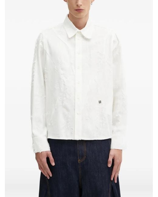 Adererror White Distressed Shirt for men