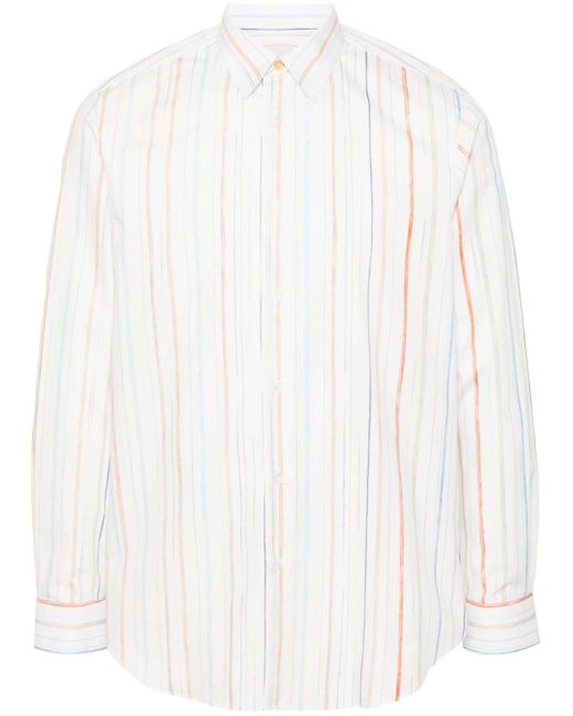 Paul Smith White Striped Organic Cotton Shirt for men