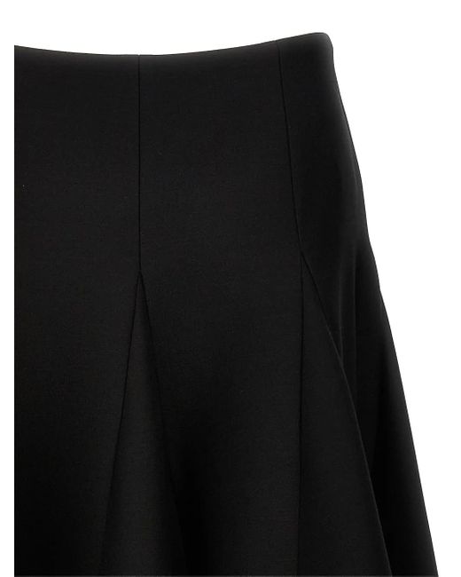 Valentino Garavani Black Crepe Couture Midi Skirt