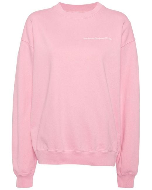Stockholm Surfboard Club Pink Logo-print Organic Cotton Sweatshirt