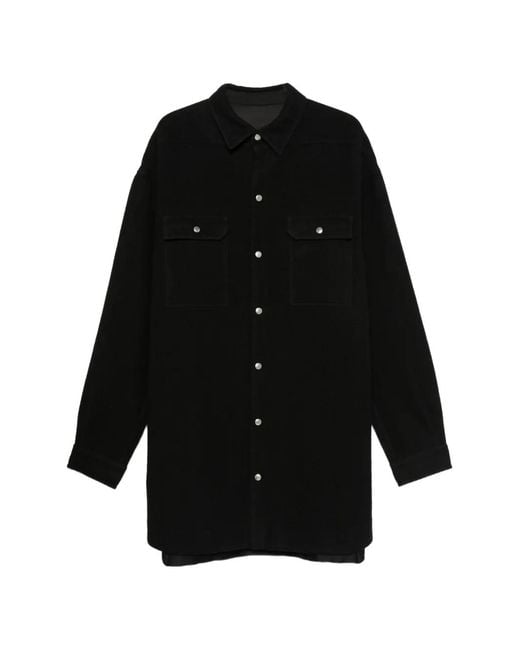 Rick Owens Black Long-Sleeves Coat for men