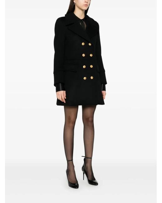 Tom Ford Black Wool Peacoat