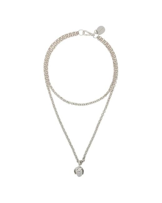 Simone Rocha White Poppy Bud-Pendant Chain Necklace