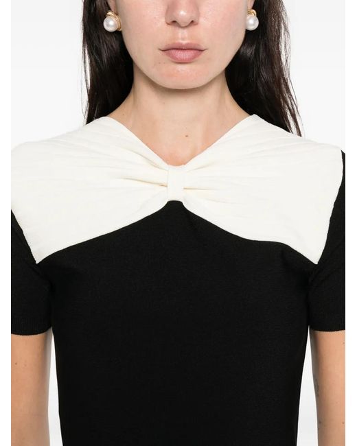 Valentino Garavani Black Bow-Detail Mini Dress