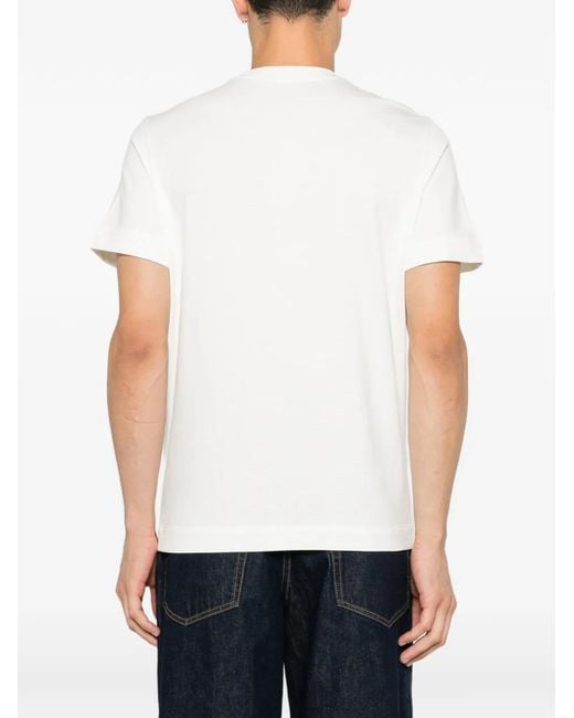 Moncler White Logo-Patch T-Shirt for men