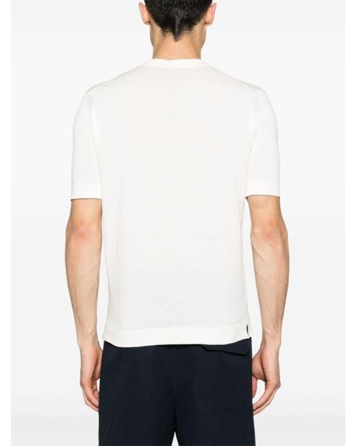 Dell'Oglio White Short-sleeve Cotton Jumper for men