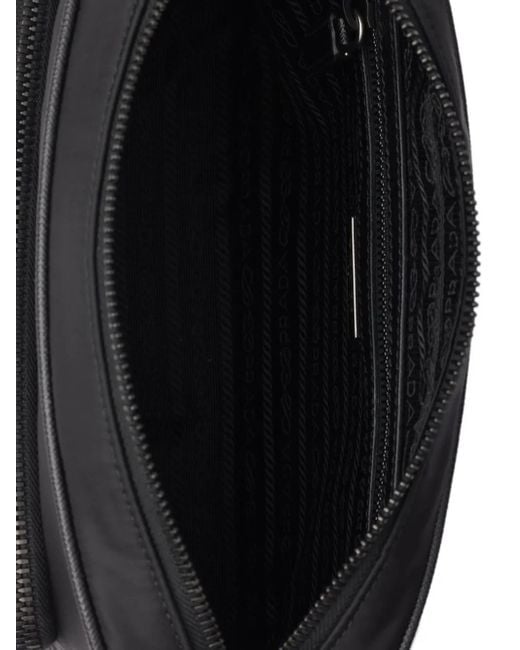 Prada Black Small Re-Nylon And Saffiano Leather Shoulder Bag for men
