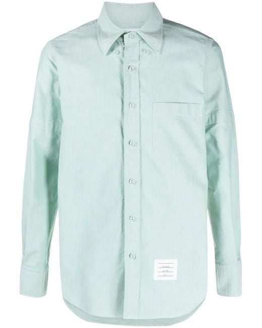 Thom Browne Blue Armband-Embellished Cotton Shirt for men