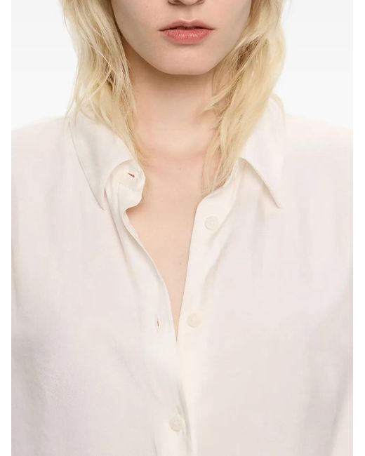 Bimba Y Lola White Short-Sleeved Buttoned Shirt