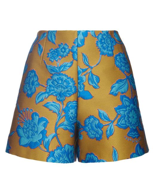 LaDoubleJ Blue Margarita Floral-jacquard Shorts