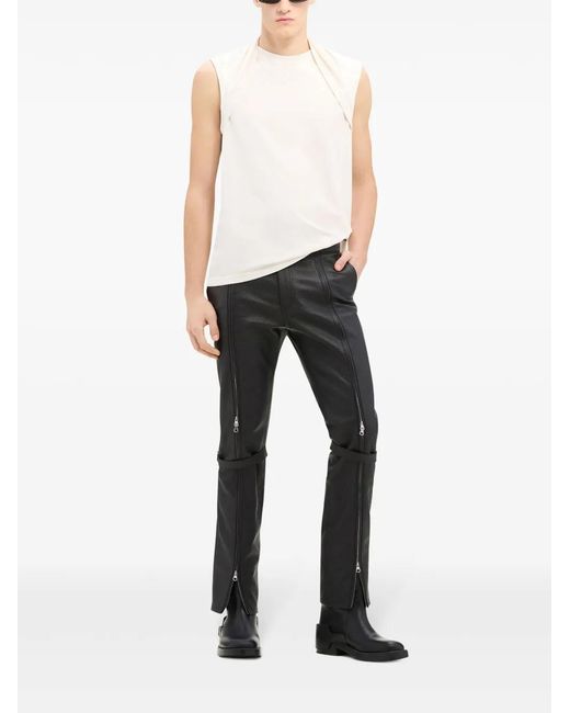 Courreges White Draped-Detail Cotton Tank Top for men