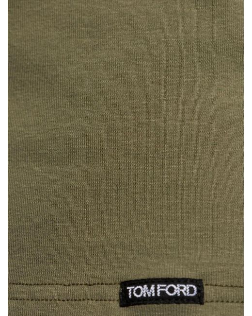 Tom Ford Green Logo-tag Jersey T-shirt for men