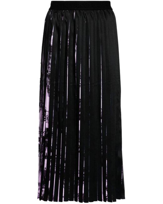 Versace Black Watercolour Couture Midi Skirt