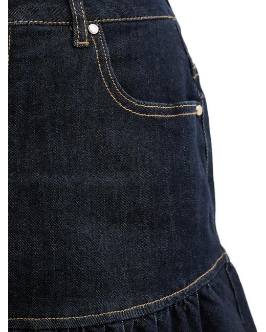 Morgan Black Ruffled Denim Skirt