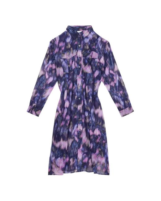 Isabel Marant Purple Eliane Shirt Asymmetric Dress