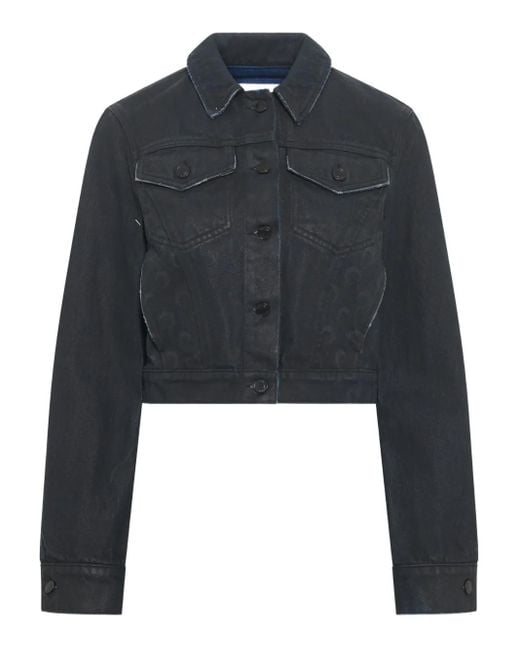 MARINE SERRE Black Moon Waxed Denim Jacket