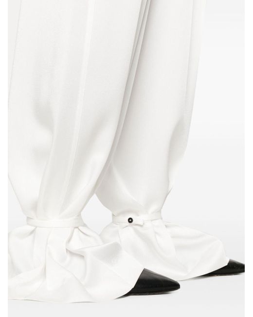 Pantalon droit à design plissé Jil Sander en coloris White