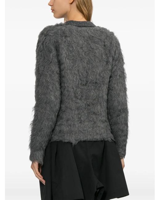 Toga Gray Shaggy-Knit Cardigan