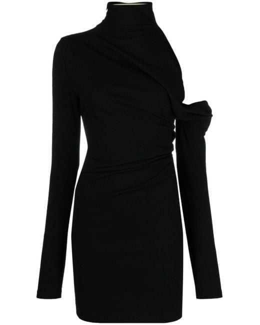 Robe courte Teresa à design asymétrique GAUGE81 en coloris Black