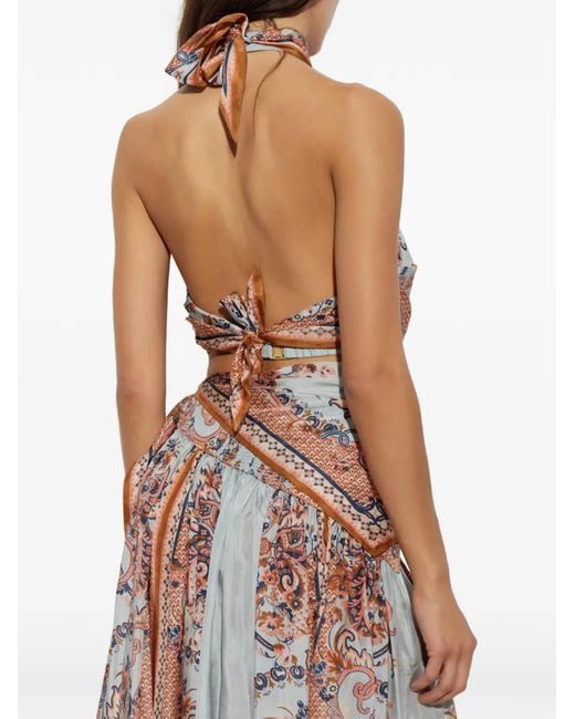Zimmermann Blue Aster Paisley-Print Top