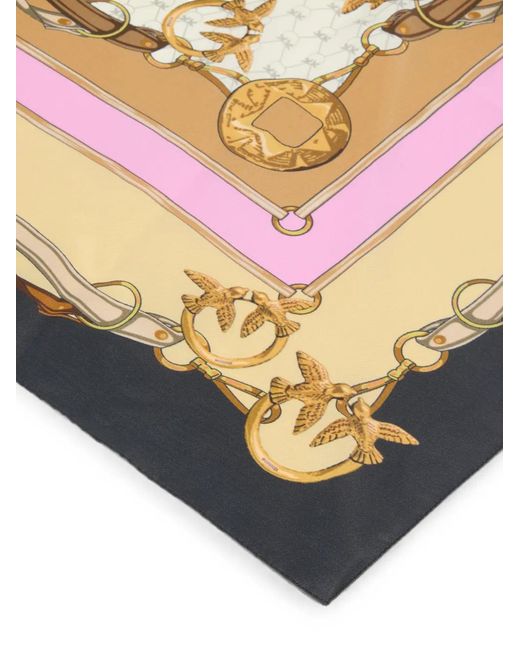 Pinko Natural Love Birds Monogram-Print Scarf