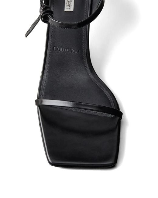 Calvin Klein White Square-Toe Knotted Sandals