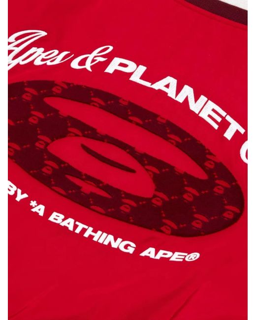 Aape By A Bathing Ape Embroidered Logo-Patch Varsity Jacket for men